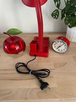 Retro lampička, červená, držák na tužky, 80. léta - 10