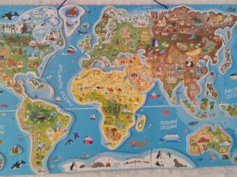 WOODY Magnetické puzzle Mapa Svět v obrázcích 2v1 - 10