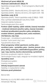 Elektrolux A+++, 8kg, 1400ot.Parní programy-Steam System TOP - 10