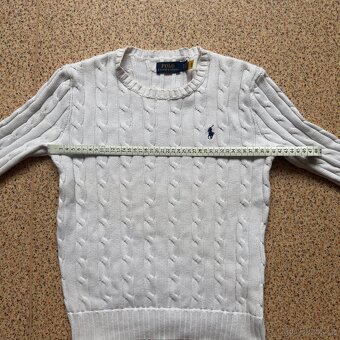 Ralph Lauren Polo bílý copánkový svetr | vel. XS - 10