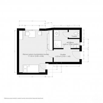 Pronájem bytu 1+kk, 27 m² v rodinném domě, Hluk - 10