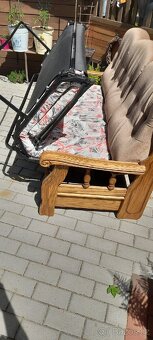 Sedací souprava masiv+ kombinace dřevo + rozkládací gauč - 10