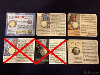 Mincové kartičky - coincards - Slovensko - takmer komplet - 10