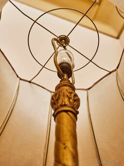 Starožitná stojací lampa s látkovým stínidlem - 10