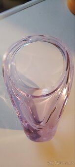 Hutní sklo fialový košík Železnoborské sklárny Klinger - 10