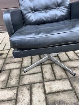 Koženkové křeslo Siesta 2 otočné ušák - 10