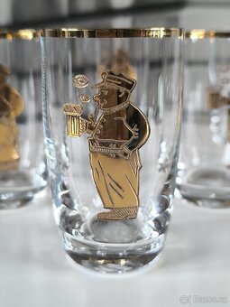 Sada 6ti ks starožitných skleniček - Švejk - 10