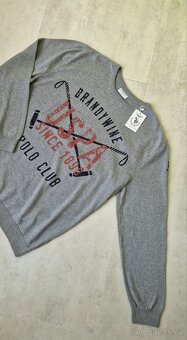 Šedý pánský svetr s nápisem - 10