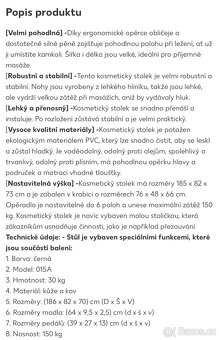 Kosmetické, tetovací masážní lehátko polohovací se stoličkou - 10