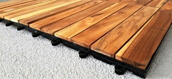 Teakové terasové zahradní dlaždice 30x30x2,5 cm olejované - 10