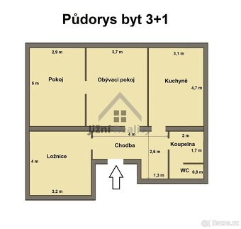 Byt 3+1, 82 m2, Husovo nám., Mladá Vožice - 10