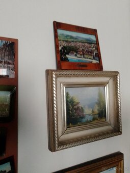 Starož. pohlednice s perletí + staré porcelánové popelníky. - 10