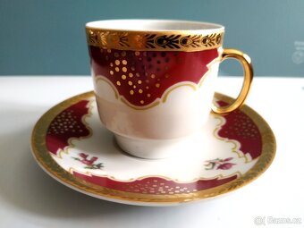 Porcelán MOKKA kávový servis - 6+6 šálky a podšálky Dolní Ch - 10