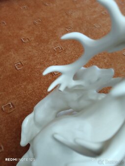 Soška porcelán royal dux štvanice jelen - 10