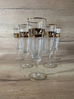 sklenice na sekt flétny na šampaňské retro sklo - 10