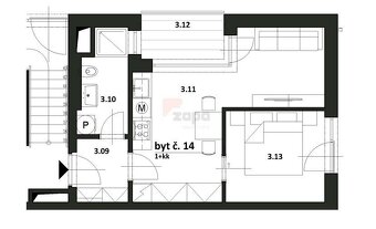 Pronájem bytu 2+kk/L/G 39 m2 v novostavbě, Praha 8 Bohnice, - 10
