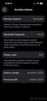 iPhone 15 Pro, 256GB, černý titan, top stav - 10