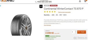 ALU kola Ronal + zimní pneu Continental - 10