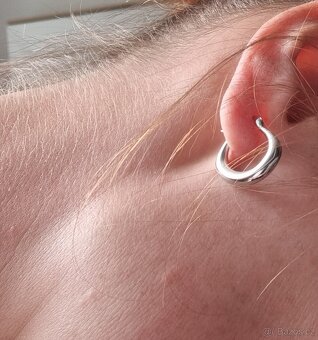 Nové dámské stříbrné náušnice Kulaté 925 kroužky kruhy - 10