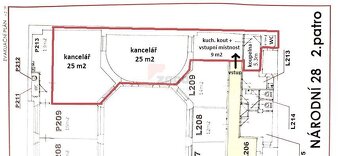 pronájem kancelář ateliér 40 m2 Praha 1 Národní ulice 2. pat - 10