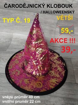 Čarodějnické klobouky - VĚTŠÍ - SLEVA na vše - 10