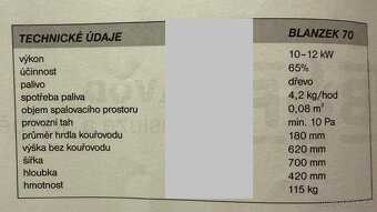Krbová litinová kamna Blanzek 70 - 10