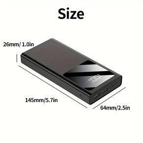 Powerbanka s velkou baterkou, 20000mAh, 22,5W PD. - 10