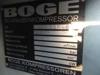 Šroubový kompresor BOGE VLEX 7,5 R-6 - 10