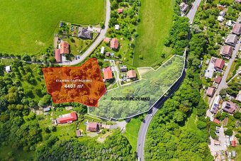 Prodej souboru pozemků (stavební část 4.407m2, ostatní 6.724 - 10