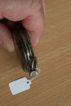 Historické starožitné stříbrné, tulové kapesní hodinky - 10