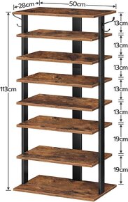 8-patrový industriální nebo bílý botník - 10