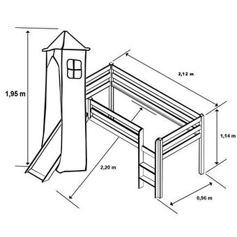 Vyvýšená postel s klouzačkou a domečkem - 10
