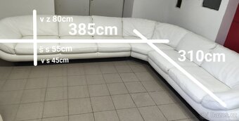 Kožená designová rohová sedací souprava - jak NOVÁ, TOP STAV - 10