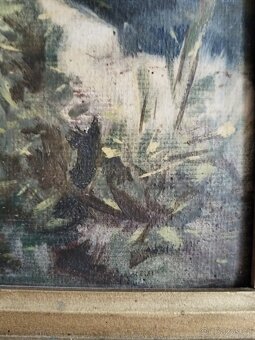 obraz DÍVKA S OSLÍKEM, olej, sign. nenalezena - 10