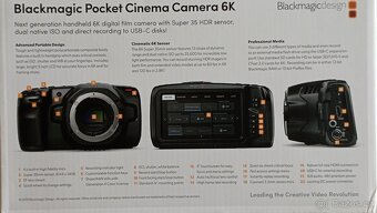 Prodám Blackmagic Pocket Cinema Camera 6K - 10