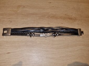Giorgio Armani nový pánský značkový náramek černý 21,5 cm - 10