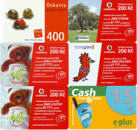 Staré dobíjecí kupóny na mobilní telefon, celkem 96 kusů - 10