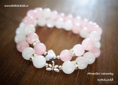 Minerální náramek se srdíčkem Valentýn Vánoce dárek - 10