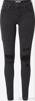 Šedé dámské rifle džíny Levis 710 s trháním 27/32 - 10