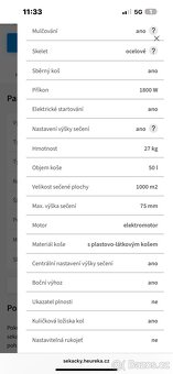 Sekačka s pojezdem Hecht 1802 S téměř nová - 10