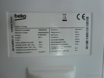 Lednice Beko CNE520EE0ZGW, 190x70 cm, A+++ - 10