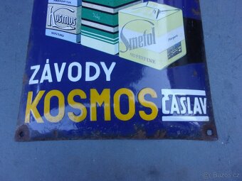 Smaltovaná cedule Závody Kosmos Čáslav - 10