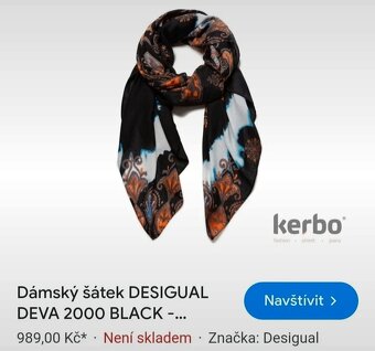 Desigual Deva Black nový dámský značkový šátek šála - 10