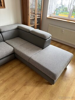 Moderní rozkládací rohová sedačka s úložným prostorem, šedá, - 10