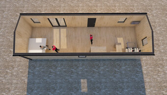 Modulový dům/rekreační chata 13x4,2x3m ve stavu Hruba stavba - 10