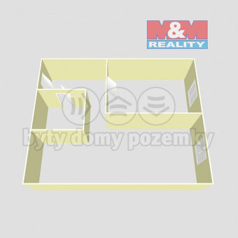 Pronájem bytu 2+kk, 39 m², Most, ul. Jana Kříže - 10