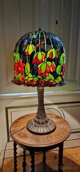 Tiffany stolní lampa s vitrážovým stínidlem – výška 84 cm - 10