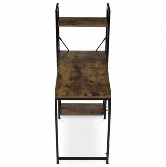 Psací stůl podpořený regálem v dubovém či vintage stylu - 10