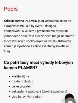 PLAMEN krbová kamna GLAS Franklin litina - 10