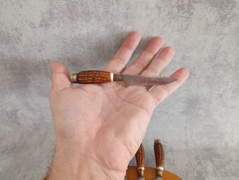 6ks malých nožíku na dřevěné podložce na zavěšení - 10